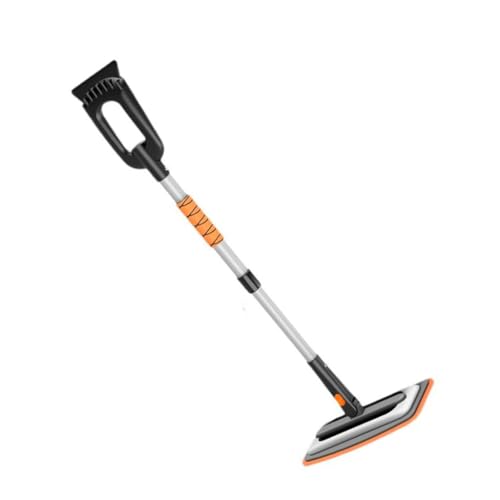 NHBGTARF Eiskratzer Auto mit Besen für Benz CLS Shooting Brake X218 2014-2018,2 in 1 Schneebesen mit 180 Bürstenkopf 90cm Ergonomischem Rutschfester Schaumstoffgriff Lackschonend,A-Orange