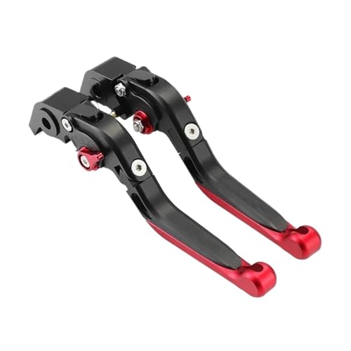 CNC Aluminiumlegierung Motorrad Kupplungshebel Für Ducati Panigale V4 V2 899 959 1199/S/R 1299 Superleggera Motorrad Einstellbare Griffe Kupplung Bremshebel(Black Red)