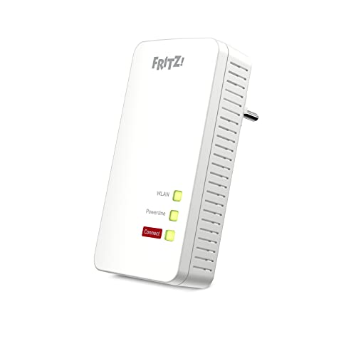 AVM FRITZ!Powerline 1260 Single-Adapter (1.200 MBit/s, WLAN-Access Point, ideal für Media-Streaming oder NAS-Anbindungen, weiß, deutschsprachige Version)