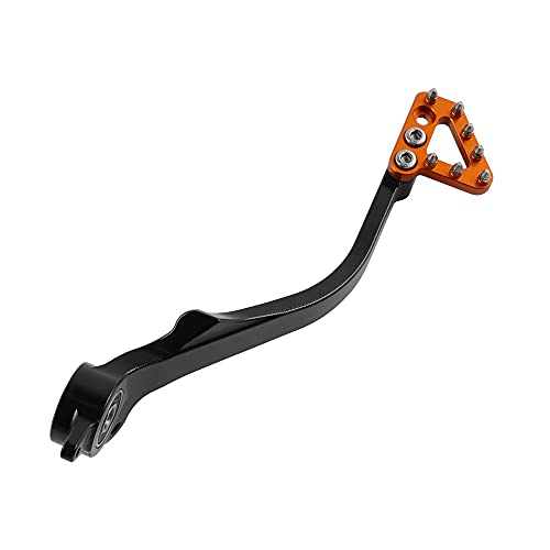 NICECNC Orange Schwarz Brake Pedal Anti-Slip Thickened Large Contact Area Aluminum CNC Footrest Kompatibel mit KTM 690 Enduro R/690 SMC R 2019-2021, Husqvarna 701 Enduro/701 Supermoto 2020-2021