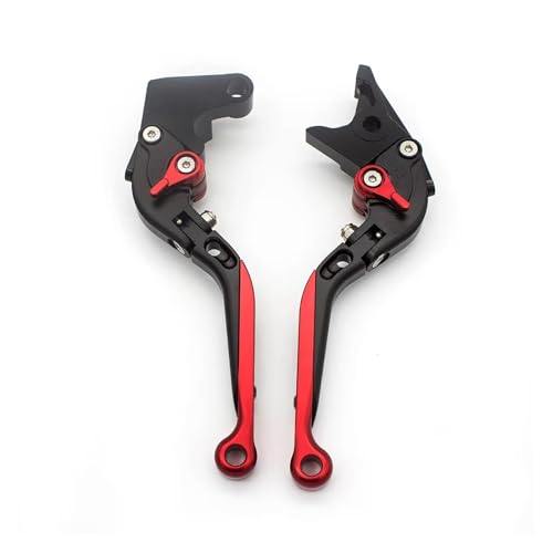 Motorrad Bremshebel Motorradhebel Aluminium Einstellbare Bremshebel Kupplung Für Ducati 797 MONSTER 821 MONSTER/Dark/Streifen 2017 2018(Fold Extend Red)