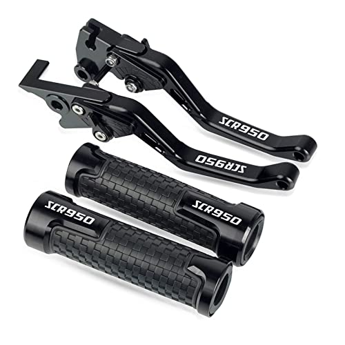 Für Yamaha SCR950 2017 2018 Motorrad Kurze Bremskupplungshebel Griffe Lenkerenden CNC-Zubehör Mit Kompatible(Schwarz)