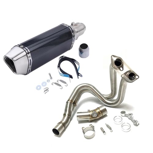 Auspuffteil Motorrad Auspuffrohr Edelstahl Schalldämpfer Für Kawasaki Für VERSYS 650 2015 2016 2017(Grey)