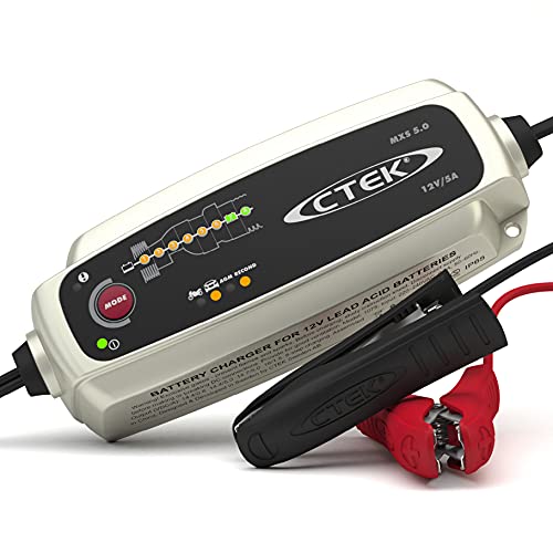 CTEK MXS 5.0, Batterieladegerät 12V, Temperaturkompensation, Intelligentes Ladegerät Autobatterie, Ladegerät Auto Und Motorrad, Batteriepfleger Mit Rekonditionierungsmodus Und AGM-Option