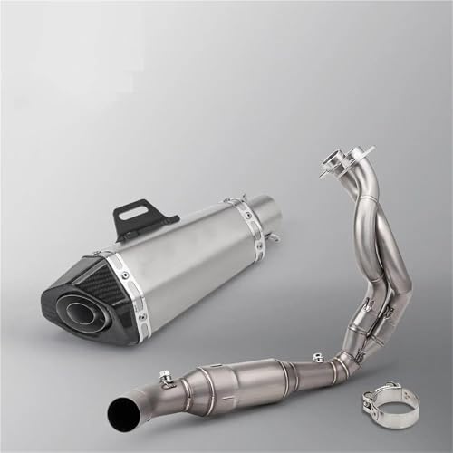 Auspuffteil Moto Auspuff Vorne Mitte Link Rohr Für Kawasaki Für Versys 650 Z650 Für Ninja 2023 2024 2025(Chrome)