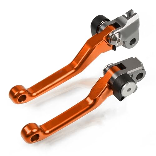 Für Yamaha WR 250F 250 F 2017 2018 2019 2020 WR250F 2021 2022 2023 2024 CNC Dirt Bike Pivot Faltbare Bremse Kupplung Hebel Lenker Griff Griffe(Orange)