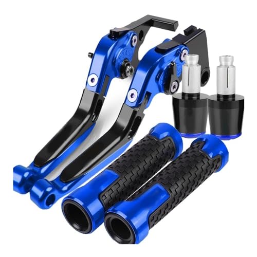 Onrksreb Kompatible Teile Für Hon&da CBR500R 2022 2023 2024 CBR500 R CBR 500R CBR 500 R Motorradzubehör Einstellbare Faltbremskupplungshebel Lenkergriffe Enden(Blau)