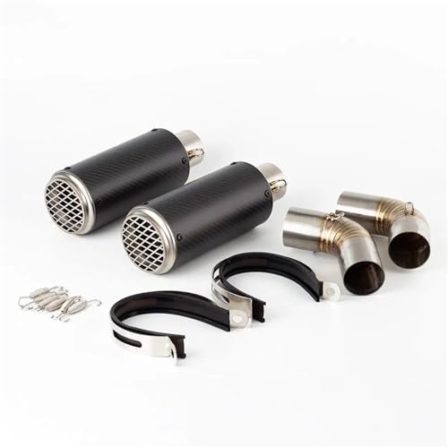 SNWDBH Motorrad-Auspuff Für Ducati 950 Hypermotard 950 Hypermotard 950 SP 2019–2024 Doppel-Schalldämpfer-Verbindungsrohr, Slip-On-Verbindungsrohr Auspuff(Farbe 4)