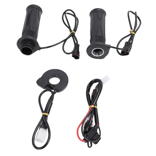 Ausla Motorrad Beheizte 7/8" Griffe, Universelles 12V Heizgriff-Set für Lenker mit 5-Gang-Temperatur-LED-Anzeige 10A Sicherung Automatisches EIN/Aus