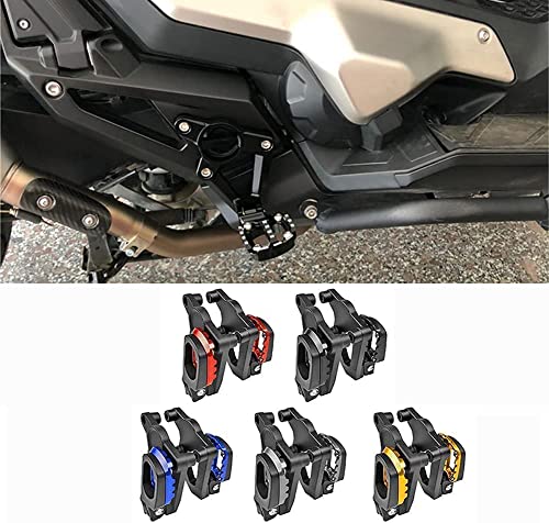 XX ecommerce Motorrad Aluminium Falten Rückseite Fußrasten Fußstützen Pedale Passagier für X ADV XADV 750 2017-2019 17 18 19 (Schwarz)