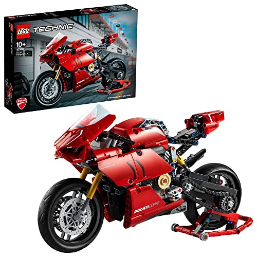 LEGO 42107 Technic Ducati Panigale V4 R Motorrad, Supermotorrad-Schaustück für Sammler, Set für Kinder und Erwachsene
