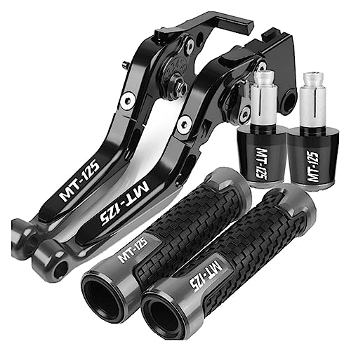 HUIPENPP Mehrere Farben Für Yamaha MT125 MT 125 MT-125 2014 2015 2016 2017 2018 2019 2020 2021 2022 2023 Motorrad Bremskupplungshebel Lenkergriffe Enden(Titanium)