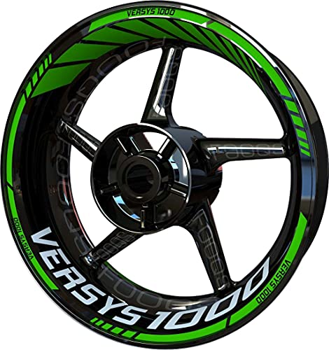 Motorradfelge Felgenrandaufkleber F2 für Kawasaki Versys 1000 (Grün 2)